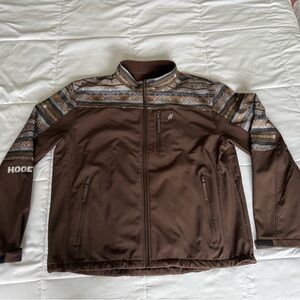 Hooey Brown Performance Jacket with Aztec Pattern Accents